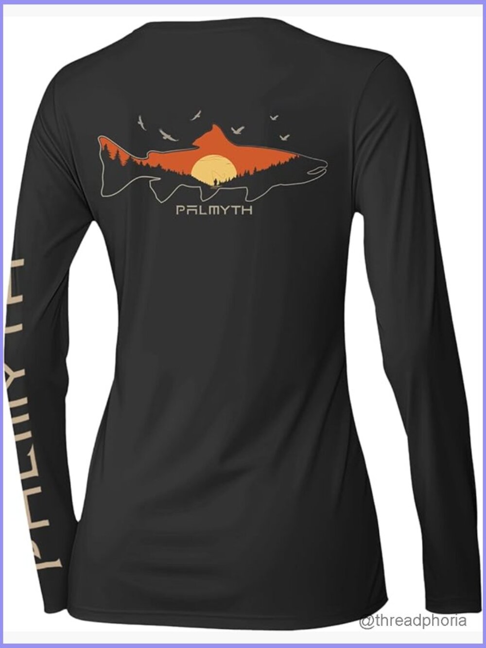 V-Neck Long Sleeve UPF 50+ Sun Protection Fishing Shirt with Thumb Holes